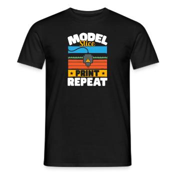 3D Printer 3D Printing - Men's T-Shirt - black - Front - AI Model Male 178 light (178cm)