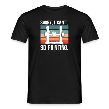 3D Printer 3D Printing - Men's T-Shirt - black - Front - AI Model Male 178 light (178cm)