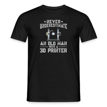 3D Printer 3D Printing - Men's T-Shirt - black - Front - AI Model Male 178 light (178cm)