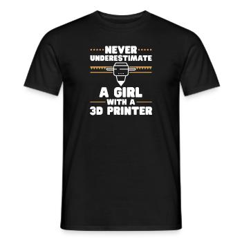 3D Printer 3D Printing - Men's T-Shirt - black - Front - AI Model Male 178 light (178cm)