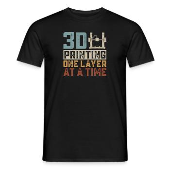 3D Printer 3D Printing - Men's T-Shirt - black - Front - AI Model Male 178 light (178cm)