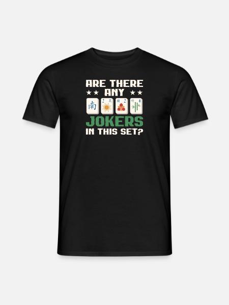 Mahjong gracz mahjong gdzie są joker chiński - T-shirt męski - czarny