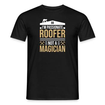 Couvreur, couvreur passionné, ouvrier du bâtiment - T-shirt homme - noir - Devant - AI Model Male 178 light (178cm)