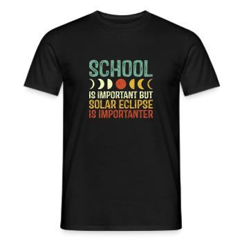 Schule ist wichtig, aber Sonnenfinsternis ist wichtig - Männer T-Shirt - Schwarz - Vorne - AI Model Male 178 light (178cm)