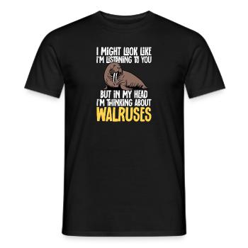 Walross - Männer T-Shirt - Schwarz - Vorne - AI Model Male 178 light (178cm)