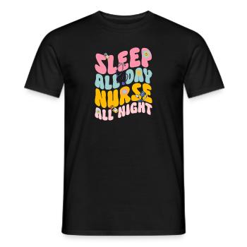 Night Shift Nurse - Men's T-Shirt - black - Front - AI Model Male 178 light (178cm)