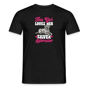 Silver Labrador Retriever Silver Lab - T-shirt homme - noir - Devant - AI Model Male 178 light (178cm)