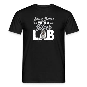 Silver Labrador Retriever Silver Lab - T-shirt homme - noir - Devant - AI Model Male 178 light (178cm)