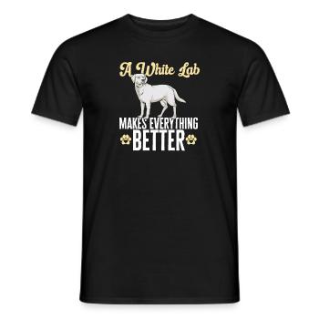 Labrador Retriever blanc Labrador Labrador blanc - T-shirt homme - noir - Devant - AI Model Male 178 light (178cm)