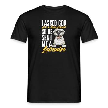 Labrador Retriever blanc Labrador Labrador blanc - T-shirt homme - noir - Devant - AI Model Male 178 light (178cm)