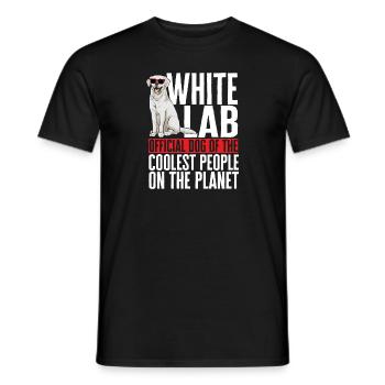 Labrador Retriever blanc Labrador Labrador blanc - T-shirt homme - noir - Devant - AI Model Male 178 light (178cm)