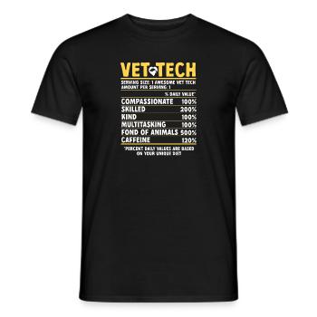 Vet Tech Veterinary Veterinary Technician - Men's T-Shirt - black - Front - AI Model Male 178 light (178cm)