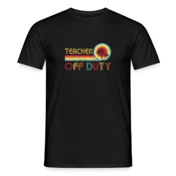 Teacher Off Duty Vintage Last Day Of Schoolretro - Men's T-Shirt - black - Front - AI Model Male 178 light (178cm)