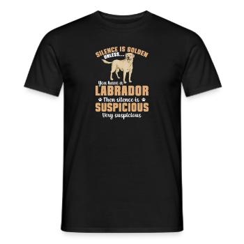 Labrador Retriever jaune - T-shirt homme - noir - Devant - AI Model Male 178 light (178cm)