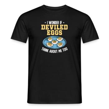 Stuffed Eggs Deviled Eggs - Men's T-Shirt - black - Front - AI Model Male 178 light (178cm)