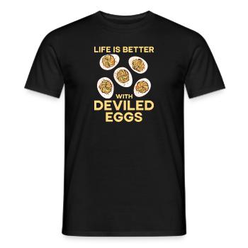 Stuffed Eggs Deviled Eggs - Men's T-Shirt - black - Front - AI Model Male 178 light (178cm)
