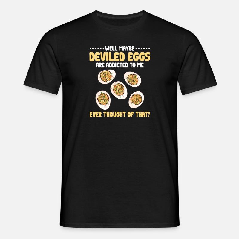 Gefüllte Eier Deviled Eggs - Männer T-Shirt - Schwarz