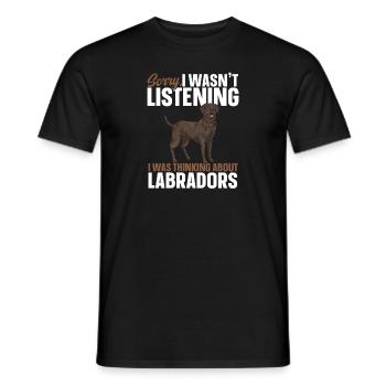 Chien Labrador Retriever brun chocolat - T-shirt homme - noir - Devant - AI Model Male 178 light (178cm)