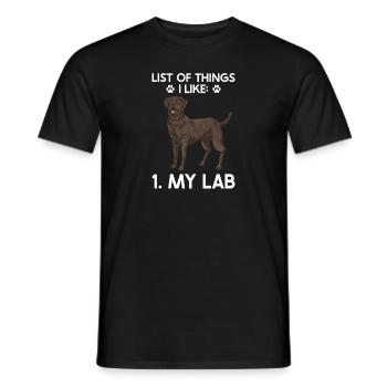 Chien Labrador Retriever brun chocolat - T-shirt homme - noir - Devant - AI Model Male 178 light (178cm)