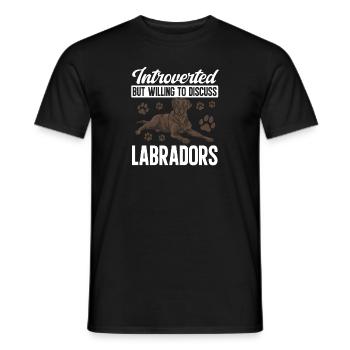 Chien Labrador Retriever Brun Chocolat - T-shirt homme - noir - Devant - AI Model Male 178 light (178cm)