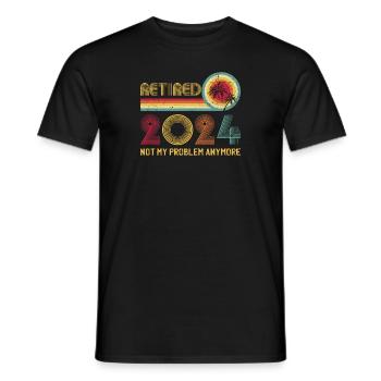 Vintage Retiré 2024 n’est plus mon problème - T-shirt homme - noir - Devant - AI Model Male 178 light (178cm)