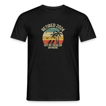 Vintage Retiré 2024 n’est plus mon problème - T-shirt homme - noir - Devant - AI Model Male 178 light (178cm)