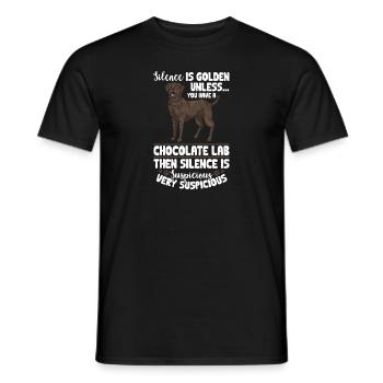 Schoko Brauner Labrador Retriever Hund - Männer T-Shirt - Schwarz - Vorne - AI Model Male 178 light (178cm)