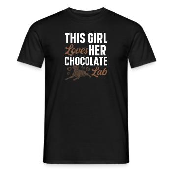 Schoko Brauner Labrador Retriever Hund - Männer T-Shirt - Schwarz - Vorne - AI Model Male 178 light (178cm)