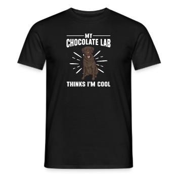 Schoko Brauner Labrador Retriever Hund - Männer T-Shirt - Schwarz - Vorne - AI Model Male 178 light (178cm)