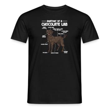 Schoko Brauner Labrador Retriever Hund - Männer T-Shirt - Schwarz - Vorne - AI Model Male 178 light (178cm)