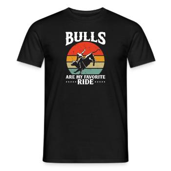 Bullenreiter Rodeo Western Cowboy Bull Riding - Männer T-Shirt - Schwarz - Vorne - AI Model Male 178 light (178cm)