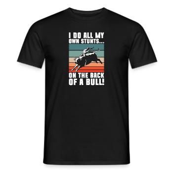 Bullenreiter Rodeo Western Cowboy Bull Riding - Männer T-Shirt - Schwarz - Vorne - AI Model Male 178 light (178cm)