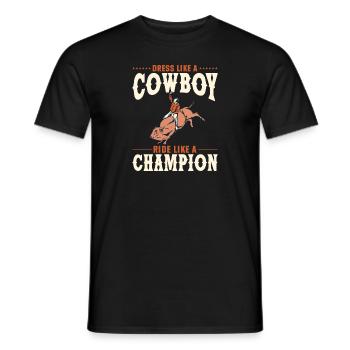 Bullenreiter Rodeo Western Cowboy Bull Riding - Männer T-Shirt - Schwarz - Vorne - AI Model Male 178 light (178cm)