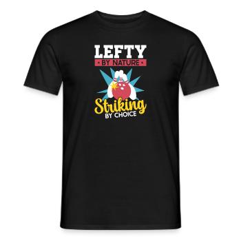 Bowling Left-handed Left-handed bowler - Men's T-Shirt - black - Front - AI Model Male 178 light (178cm)