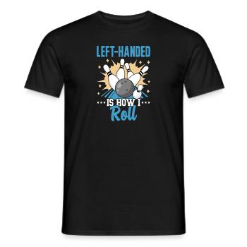 Bowling Left-handed Left-handed bowler - Men's T-Shirt - black - Front - AI Model Male 178 light (178cm)