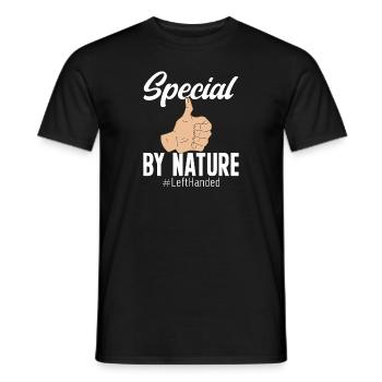Linkshänder - Männer T-Shirt - Schwarz - Vorne - AI Model Male 178 light (178cm)