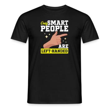 Linkshänder - Männer T-Shirt - Schwarz - Vorne - AI Model Male 178 light (178cm)
