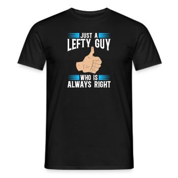 Linkshänder - Männer T-Shirt - Schwarz - Vorne - AI Model Male 178 light (178cm)
