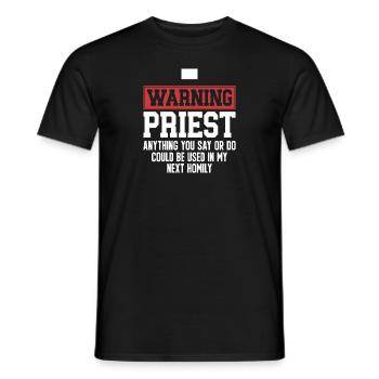 Priest Catholic Christian priest - Men's T-Shirt - black - Front - AI Model Male 178 light (178cm)