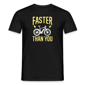 Electric Bike Cycling Biker E-Bike - Men's T-Shirt - black - Front - AI Model Male 178 light (178cm)