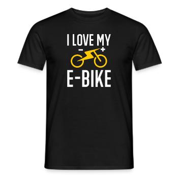 Electric Bike Cycling Biker E-Bike - Men's T-Shirt - black - Front - AI Model Male 178 light (178cm)