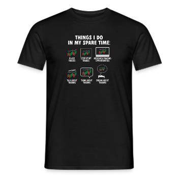 Trading Crypto Stock Market Investor Day Trader - Men's T-Shirt - black - Front - AI Model Male 178 light (178cm)