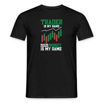 Trading Crypto Stock Market Investor Day Trader - Men's T-Shirt - black - Front - AI Model Male 178 light (178cm)