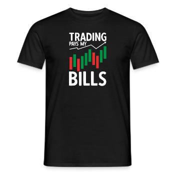 Trading Crypto Stock Market Investor Day Trader - Men's T-Shirt - black - Front - AI Model Male 178 light (178cm)