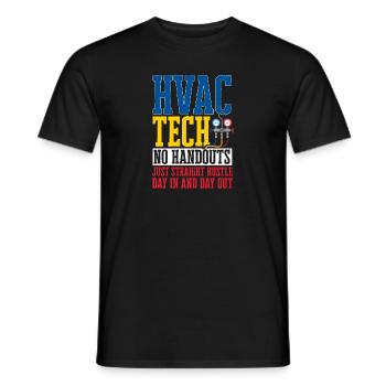 Chauffage, Climatisation, Ventilation, Technicien - T-shirt homme - noir - Devant - AI Model Male 178 light (178cm)