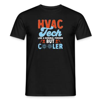 Chauffage, Climatisation, Ventilation, Technicien - T-shirt homme - noir - Devant - AI Model Male 178 light (178cm)