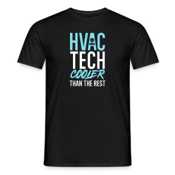 Chauffage, Climatisation, Ventilation, Technicien - T-shirt homme - noir - Devant - AI Model Male 178 light (178cm)