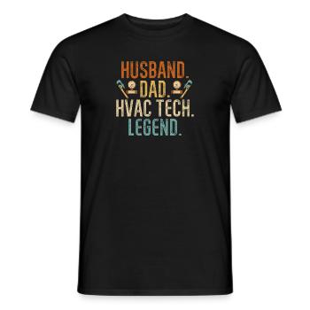 Chauffage, Climatisation, Ventilation, Technicien - T-shirt homme - noir - Devant - AI Model Male 178 light (178cm)