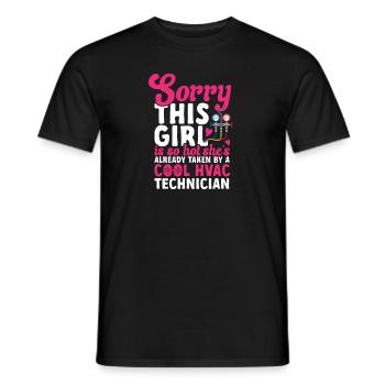 Chauffage, Climatisation, Ventilation, Technicien - T-shirt homme - noir - Devant - AI Model Male 178 light (178cm)