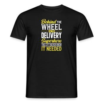 Supplier Package Delivery - Men's T-Shirt - black - Front - AI Model Male 178 light (178cm)